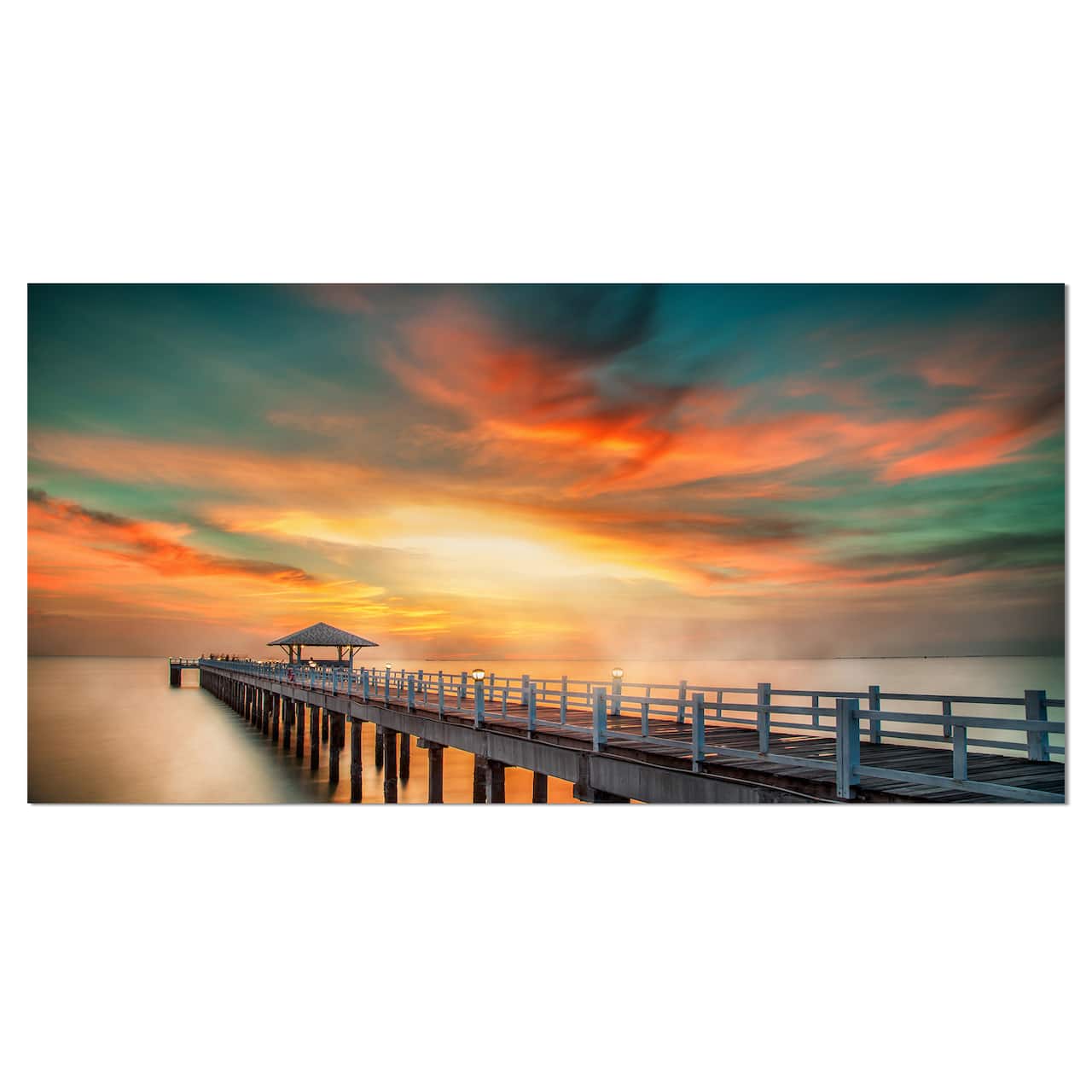 Designart - Wooden Pier - Landscape Photo Canvas Art Print